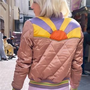 Classic Rock Couture - Dusty Rose Rising Sun Bomber Jacket